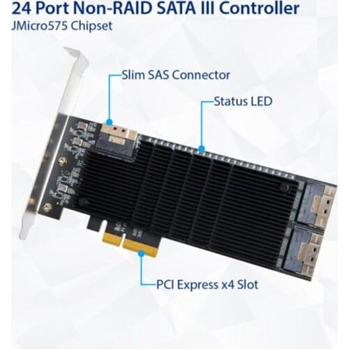 Chia mining PCIe gen3 x14 to 24 Ports 6G SATA III 3.0 Controller Non Raid Expansion Card Low Profile Bracket
