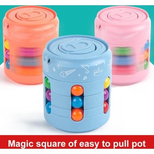 Colorful Magic Cube Rotating Magic Bean Cube Toy Kids Stress Relief Toy For Children And Adults Plastic 5-7 12-15 years Mini Cub
