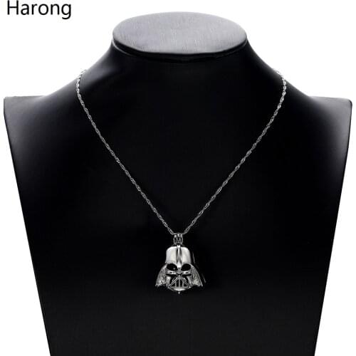 Darth Vader Pendant Necklace Locket Cage Beads Pearl Necklaces Jewelry Movie Cosplay Gift Accessories For Child Woman