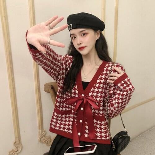 Korean Style Jacket 2020 New Spring and Autumn Net Red Short Knitted Cardigan Autumn and Winter Sweater Women Loose Outer Wear