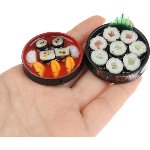 1PCS Kawaii Mini 1/6 Scale Miniature Dollhouse Janpanese Sushi Rice Food For Doll House Kitchen Accessorie Toy