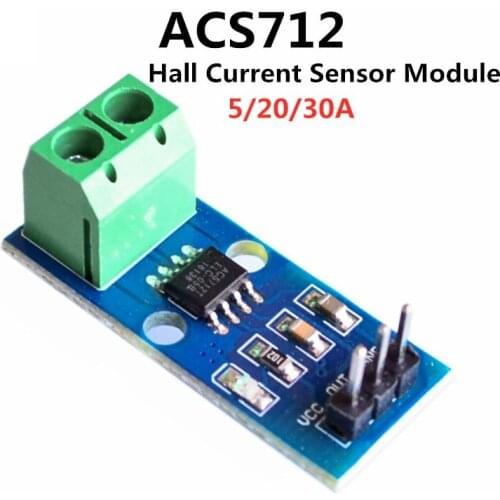 ACS712 Hall Current Sensor Module 5A 20A 30A ACS712ELC Range Hall Current Sensor Modules For Arduino