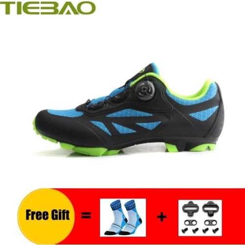 TIEBAO Mountain Bike Shoes Men Sapatilha Ciclismo Mtb SPD Cleats Cycling Sneakers Breathable Self-locking Riding Bicycle Shoes