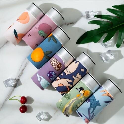 New Hot 3/4/5pcs/lot Mens Underwear Boxers Fashion Printed Ice Silk Sexy Underwear Summer Breathable Men Underpants Boxer