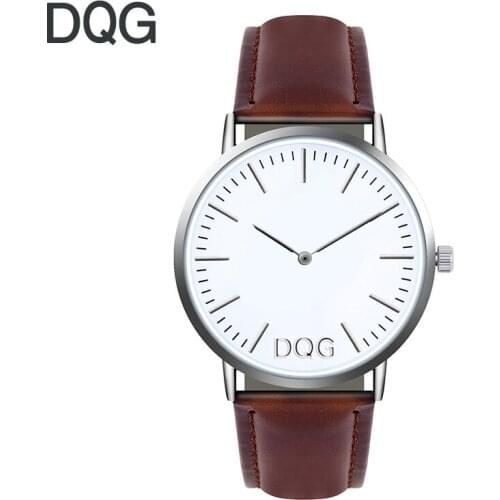 New DQG luxury brand Quartz watches zegarki meskie mens sports leather mens watch Relogio Feminino hot mens clock