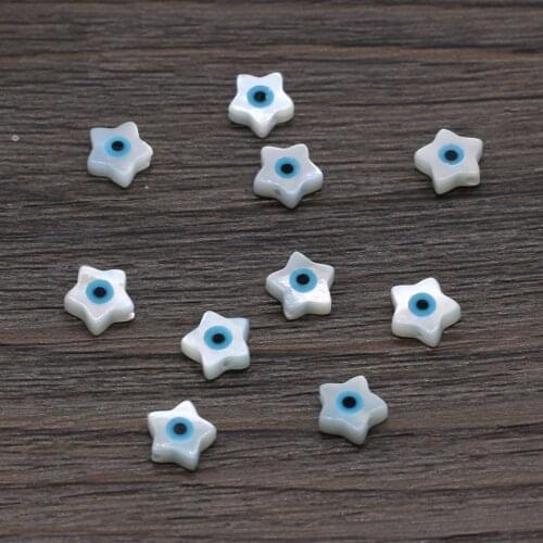 Wholesale Natural Shell Beads Star Shape Evil eye Pendants for Jewelry Making DIY Necklace Bracelet Crafts Accessories