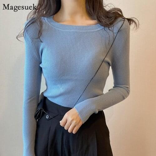 Pullover Knitted Sweater For Women Autumn Winter 2021 New Long Sleeve Jumper Female Sweater White Green Knit Sweaters Pull 16680