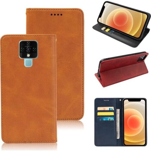 Luxury Business Leather Case For Tecno Camon 16 Pro CE7 CE7j CE9h Camon16 16Pro Back Flip Phone Wallet Cover Magnetic Stand Book