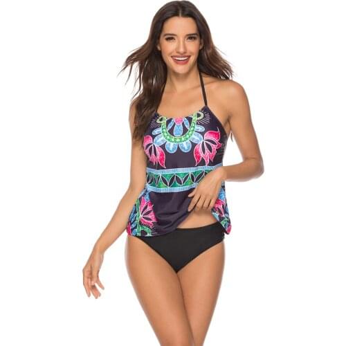 Sexy Print Bikini Swim Suit Tankini Swimwear Two Piece Swimsuit Swimming Women Bathing Biquinis Badpak Feminino Plus Size 2XL
