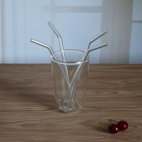 Glass Straws Clear Bent 8 mm Drinking Straws Reusable Straws Healthy, Reusable, Eco Friendly F20173578