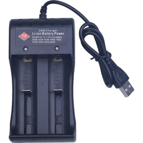 2 Slot Battery 4.2V USB Charger Smart Chargering for Rechargeable Batteries Li-ion NiMH 18650 26650 14500 17670