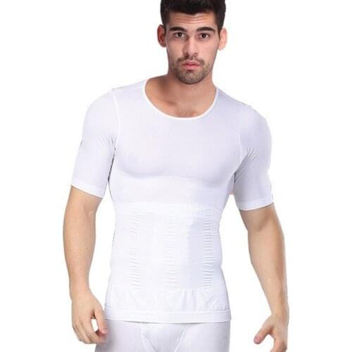 Upgraded Version of Mens Corset Short-sleeved Waist Tummy Seamless Undershirt Body Shaping Tights