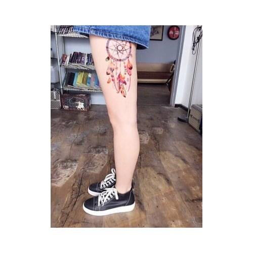 Waterproof Temporary Tattoo sticker colorful dreamcatcher dream catcher on high flash tatoo fake tatto for girl women