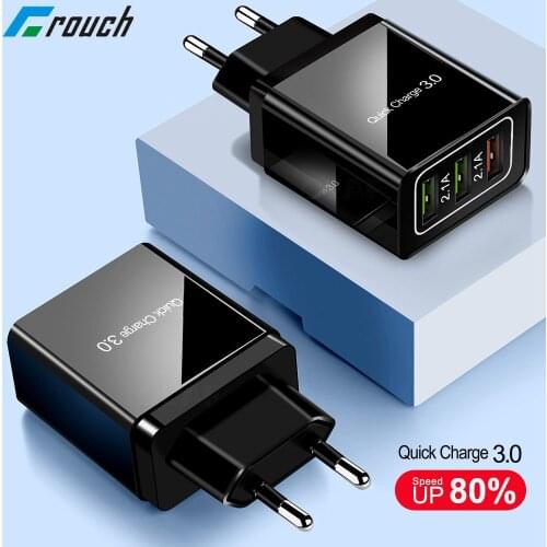 QC 3.0 USB charger 3 ports 5V3A EU US Plug Adapter traverl wall quick charge 3.0 for iPhone Samsung Xiaomi Mobile Phone Charger