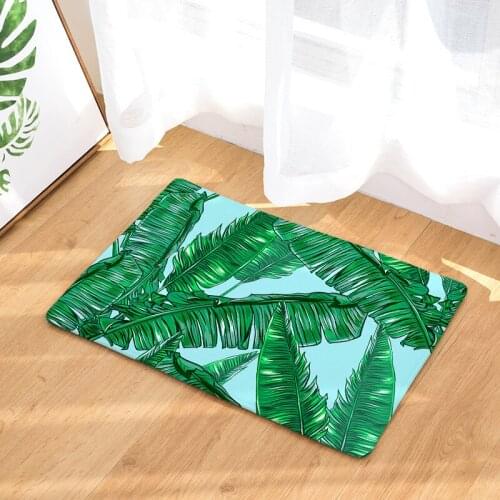 Green Plant Floor Mats Living Rooms Anti-slip Carpet for Bedroom Kitchen Bathroom Rug Welcome Mats for Front Door