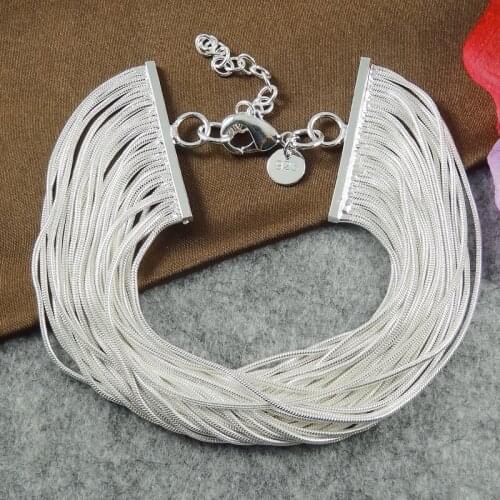 Delivery is free top grade fashion silver bracelet for women multilayer measures chain bracelets and bangles