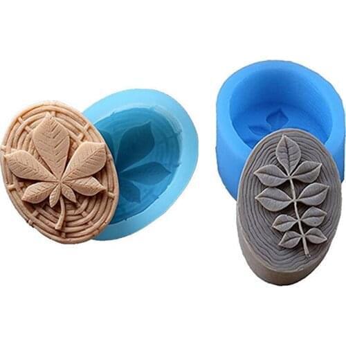1Pcs Soap Silicone Mold Oval with Maple Leaves Pattern Maple Leaf Shape Soap Mould Chocolate Candle Tray Handmade Gifts Molds