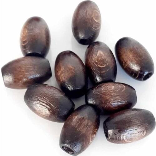 17 mm 10 Pcs Dark Color Wood Oval Beads