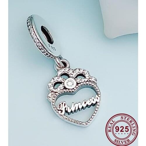 100% 925 Sterling Silver Charm Heart Shaped Love Pendant Fit Pandora Women Bracelet & Necklace Diy Jewelry