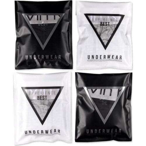 100Pcs/Lot Matte Plastic Bag Underwear Clothing Self-Adhesive Bags Universal Mens Womens Underwear Packaging Pouches Travel