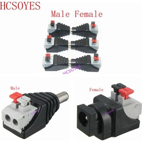 5pairs DC Male Female connector 2.1*5.5mm DC Power Jack Adapter Plug Connector for 3528/5050/5730 single color led strip