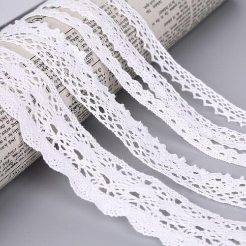 5Yard/Lot White Lace Trim Cotton Crochet Lace Fabric Ribbon Apparel Sewing Fabric Patchwork DIY Handmade Accessories