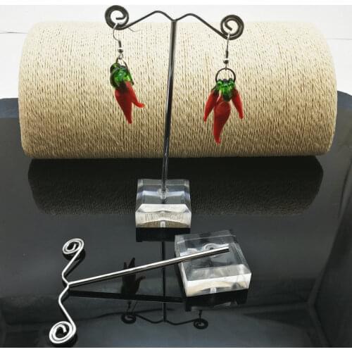 6 PCS plastic metal earrings jewelry display through understand/silver 115 * 60 mm