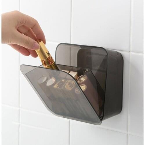 1pcs Acrylic Storage Box Wall Mounted Storage Organizer for Wall Bathroom Waterproof Cosmetics, Lipstick Case Holder 2 colors
