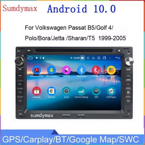 7" two din octa core android 10 car dvd gps fit for Volkswagen passat b5 golf4 Bora Sharan T5 car audio player with gps