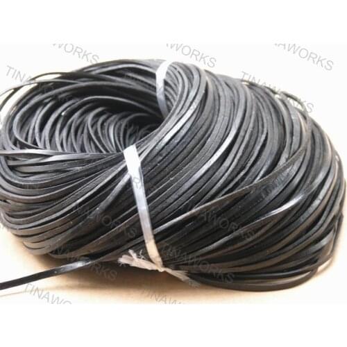 FREE SHIPPING 3*2MM Square Black Real Leather Cord 100meters