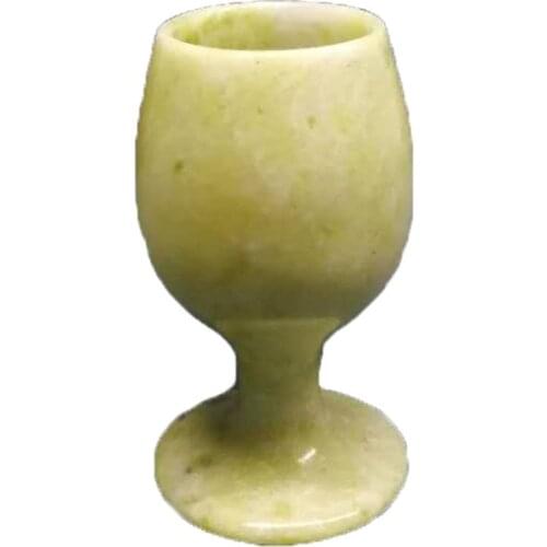 Chinese Hand Carved Natural Jade Goblet Wine Glass A Couple