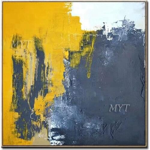 Black And Yellow Abstract Oil Painting Hand-painted Wall Art Home Decor Picture Modern Oil Painting On Canvas No Framed