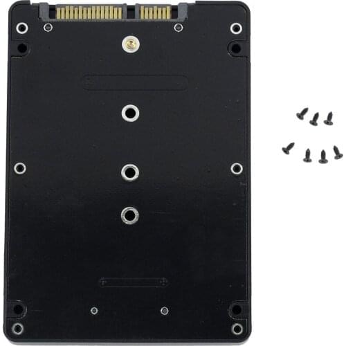 Black B + M key Socket 2 M.2 NGFF (SATA) SSD to 2.5 SATA Adapter Card with Case