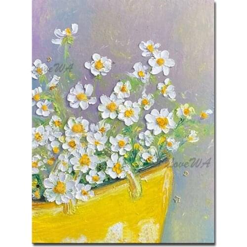 Pure Hand Painted Palette Knife Flowers Oil Painting Unframed Canvas Wall Art Paintings Picture Floral Art Canvas Crafts