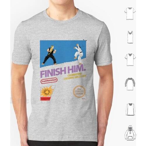 The Karate Kid 1984 T Shirt Big Size 100% Cotton Karate Kid Kai Karate Jean Claude Van Damme Martial Arts Video Game 8 Bit Nes
