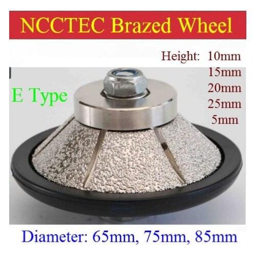 E Type shape [75mm*10mm/15mm/20mm/25mm] Diamond vacuum Brazed hand profile shaping wheel Granite ROUTER BIT