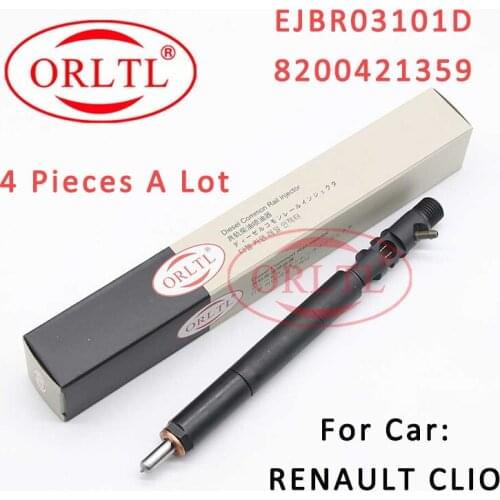 4 Pieces Common Rail Injector EJBR03101D Diesel Nozzle EJB R03101D Fuel Sprayer R03101D For RENAULT CLIO 8200421359