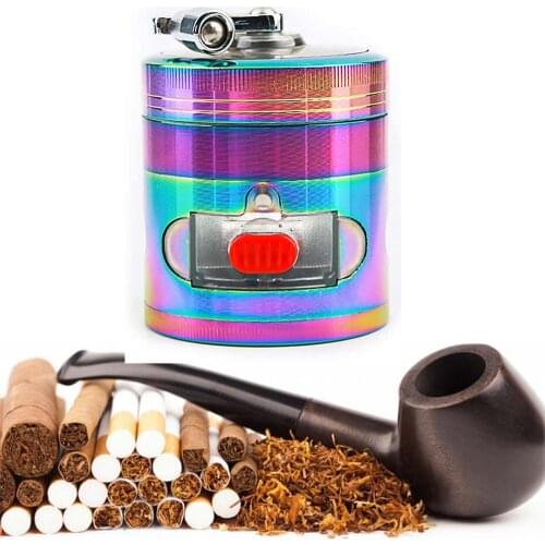 4-in-1 Herb Grinder Smoke Crusher Crank Pollinator Herb Grinder Spice Grinder Hand Cranked Clear Top Grinder with Drawer Gadgets
