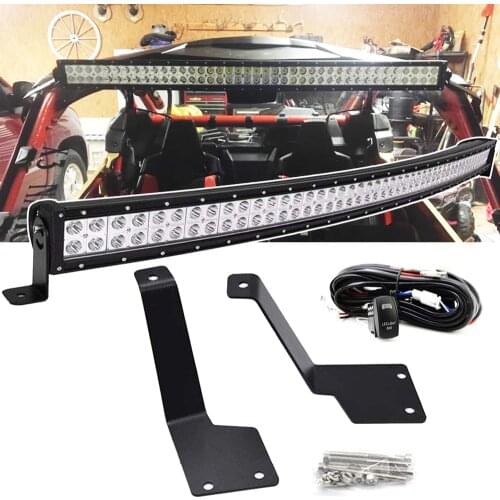 40" 240 W Curved LED Light Bar Upper Roof Mounting Brackets Kit For 2017-2020 Can Am Maverick X3, X3 Max, X RS, DS, MR, Turbo, R