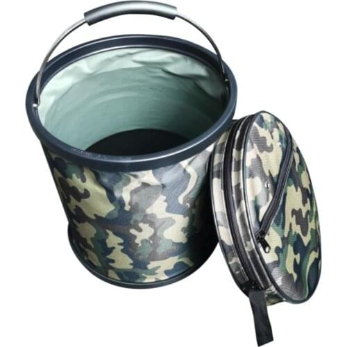 15L Camouflage Car Folding Bucket Telescopic Non-deformable Bucket For Portable And Foldable Outdoor Travel, Fishing And Camping