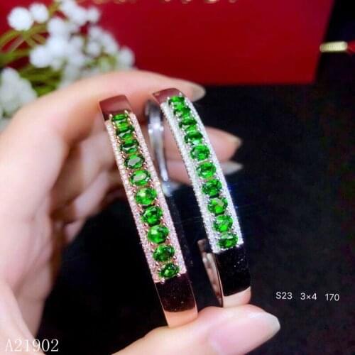 KJJEAXCMY boutique jewelry 925 sterling silver inlaid natural diopside female luxury bracelet support detection