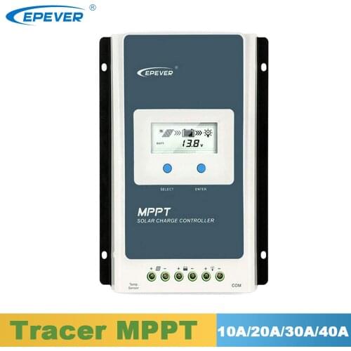 EPever Solar MPPT Charger Controller LCD 10A 20A 30A 40A Solar Regulator 12V 24V for Lead Acid Gel Seal Flood Lithium Batteries