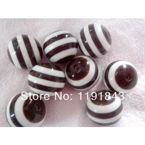 Kwoi vita Fashion AAA Quality Chunky Round 20MM Brown Color 100pcs Resin Strips Beads Jewelry