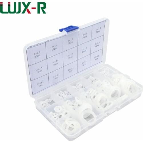 LUJX-R 200pcs O-Ring Kit Oil Seals Washer Assortment White Silicone Rings VMQ O Ring Gasket Set Food Grade Watertightness Boxes