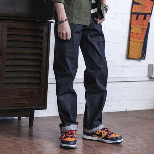New Fashion Hard Fabric Jeans Men Casual Loose Baggy Denim Pants Streetwear Trousers Cowboy Clothing