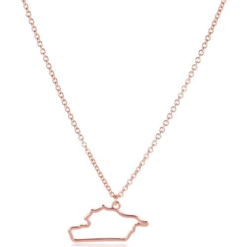 Outline Asian Country Map Syria Necklace Syrian Arab Republic Continent Pendant Chain Necklaces Hometown Souvenir Jewelry Gifts