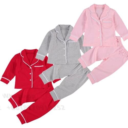Kids pajamas children sleepwear baby pajamas sets boys girls pocket pyjamas pijamas long sleeve nightwear clothes kids clothing