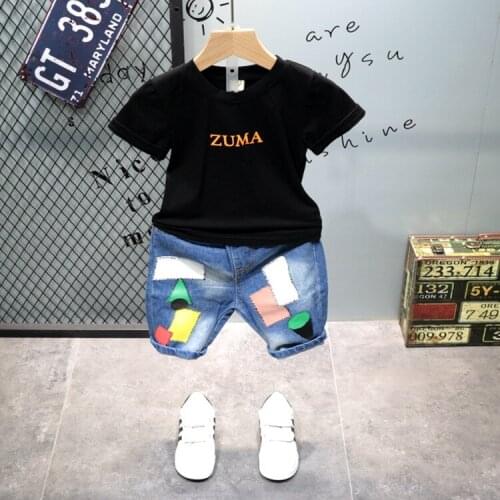 Clearance Retail Boy t-shirt + shorts two-piece boys clothing baby boy sets childrens set kids summmer suits more color 100