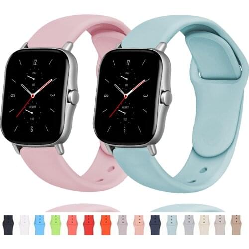 20mm/22mm watch strap For Amazfit GTS/2e/GTS2/GTR 42mm/47mm/stratos 2/3 silicone watchband bracelet Amazfit bip/pace band