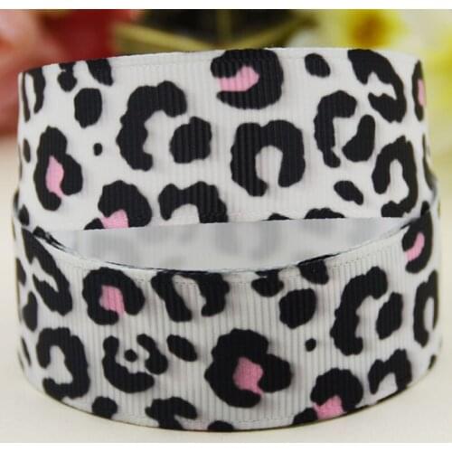 22mm 25mm 38mm 75mm Leopard Print Cartoon pattern printed Grosgrain Ribbon party decoration 10 Yards X-04223